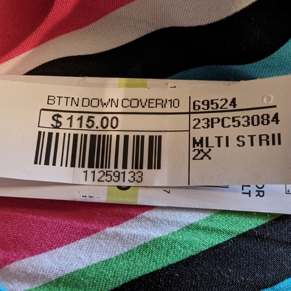 ANNE COLE Button- Down Shirt swim Cover-Up Size 18/20 new with tags - Picture 12 of 15